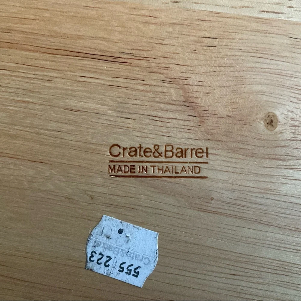 Crate & Barrel Solid Wood Chip & Dip Serving Bowl